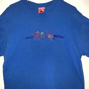 Vintage Walt Disney World Blue T-Shirt Size Large Mickey Inc
